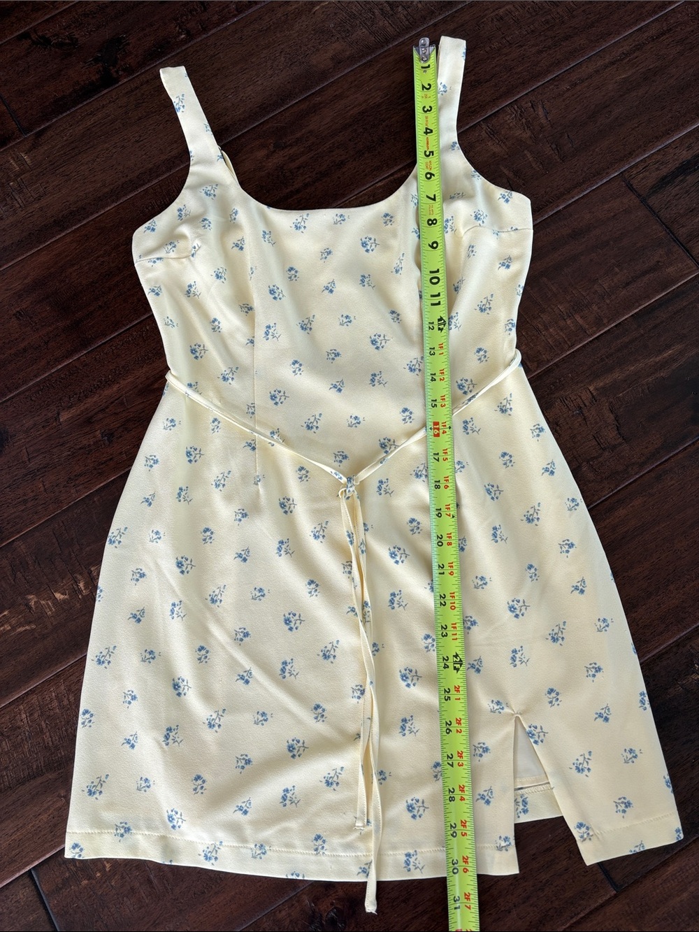 Abercrombie & Fitch Sunny Yellow Mini Dress with Blue Floral Print - Picture 2 of 8